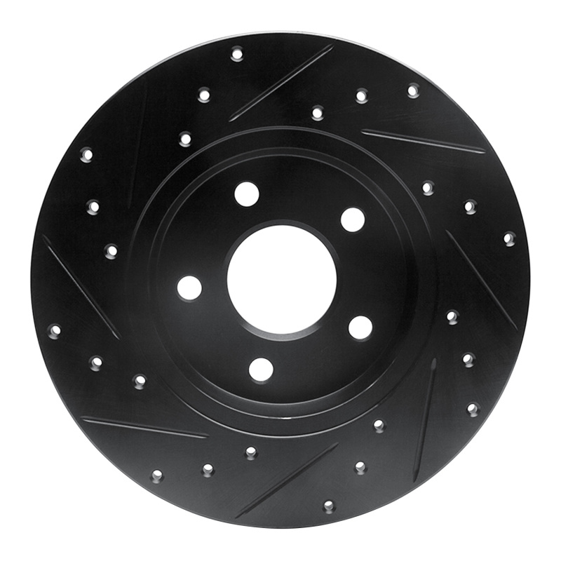 Ford Mondeo Brake Rotor (1) - Rear Right - R1 Concepts - Drilled & Slotted - Black - `01-`08